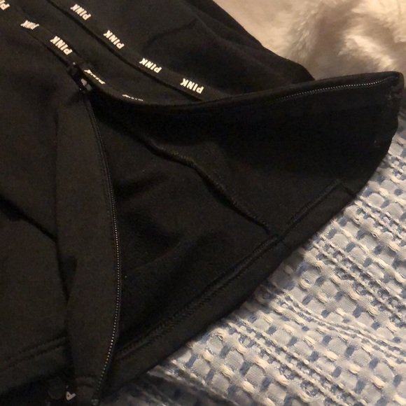 EUC Pink Victoria Secret Track Pants Large Pink Logo On Side Zip On Side & Leg - Picture 6 of 9